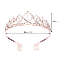 CAVETEE Birthday Crown and Sash for Women – Rose Gold 2 Piece Set, color1
