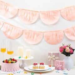 4 Pack Peach Scallop Pennant Banner Each 13 Inch Princess Party Garland Banne…