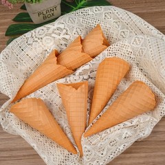 Yellow Simulated Ice Cream Crisp Cone Artificial Lifelike Fake Food Model