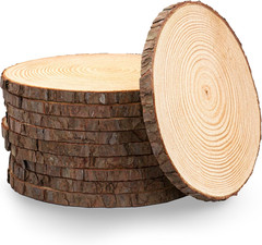 Set of (10) Medium 9-11″ Wood Slices for Centerpieces! Wedding and Baby Shower C