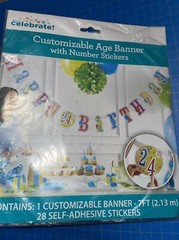 Way To Celebrate Customizable Age Banner With Number Stickers