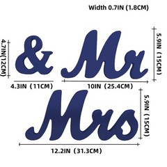 Wedding Decorations Set Large Blue Mr And Mrs Sign Just Married Banner Wooden Le