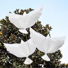 12 Piece Dove Large White Peace Balloons, Pigeon Bird Balloons for Wedding En…