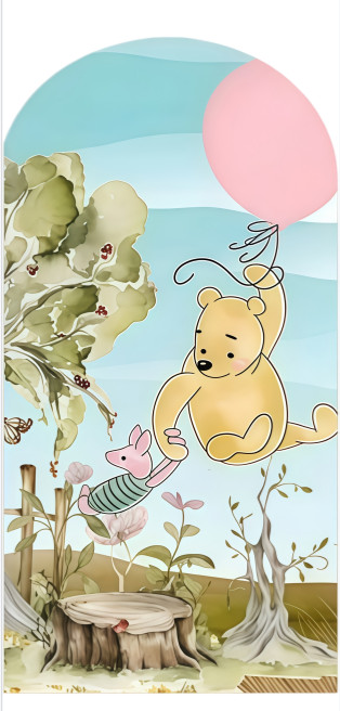 Winnie the Pooh Arch Backdrop Cover Birthday Photo Background