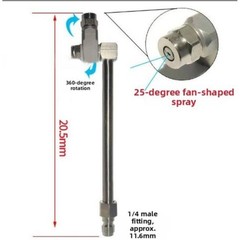 Stainless Steel Cleaning Nozzle with Adjustable Spray Angles for HVAC Work