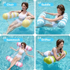 4 Packs Strip Type Hammock Pool Floats Adults, 4-in-1 Multi-Purpose Inflatabl…