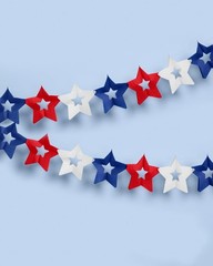 10ft Red, White & Blue Paper Star Banner Set of 2 for Patriotic Celebrations