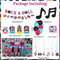1950’s Rock and Roll Party Decorations – 50’s Photo Diner Backdrop, Rock and …