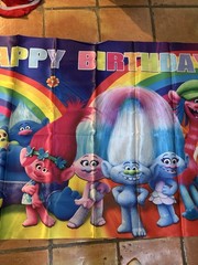 Trolls Party Banner Photo Backdrop Happy Birthday Decoration 3×5 feet