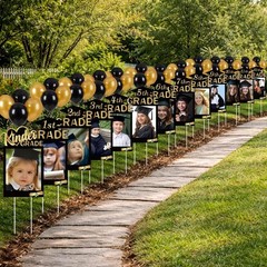 13 Pcs 2026 Graduation Decorations K-12 Photo Yard Signs with Stakes, Class of 2