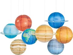 8 Pcs Solar System Planet Paper Lanterns, 12 Inches Large Paper Lantern Plane…