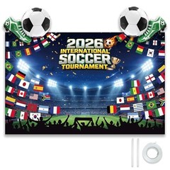 2026 Soccer Party Decorations Set, 71×45″ International World Flags Soccer