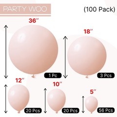 Pastel Orange Balloons 100 pcs Different Sizes of 36 18 12 10 5 Inch Baby Pal…