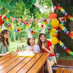 10 Pack Super Long Tropical Multicolored Plastic Garland Flower Leis for Part…
