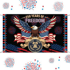 Tegeme 250 Anniversary Decoration, 6.07 x 3.61 ft American x