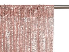 Rose Gold Sequin Backdrop Curtain 2 Panels 2FTx8FT Glitter Rose Gold Background