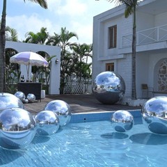 Yescom 2PCS 60″ Big Shiny Inflatable Mirror Ball Giant Reusable Hanging Silver