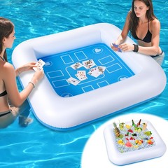 2 Set Waterproof Playing Cards and Floating Table, Pool Toys Adults Poker Gam…