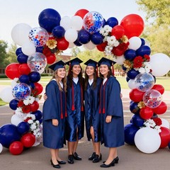 Red White and Blue Balloon Arch Kit – 129 pcs Red and Blue Confetti Balloon,N…