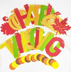 Glittery Happy Thanksgiving Banner Thanksgiving Banner Circle Dots Garland wi…
