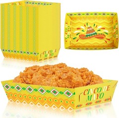 Convenient 50-Pack Paper Food Trays for Appetizers – Perfect for Birthday Fests