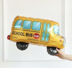 5 PCS Back to School Balloons, School Bus Kindergarten Balloon for Classroom Wel