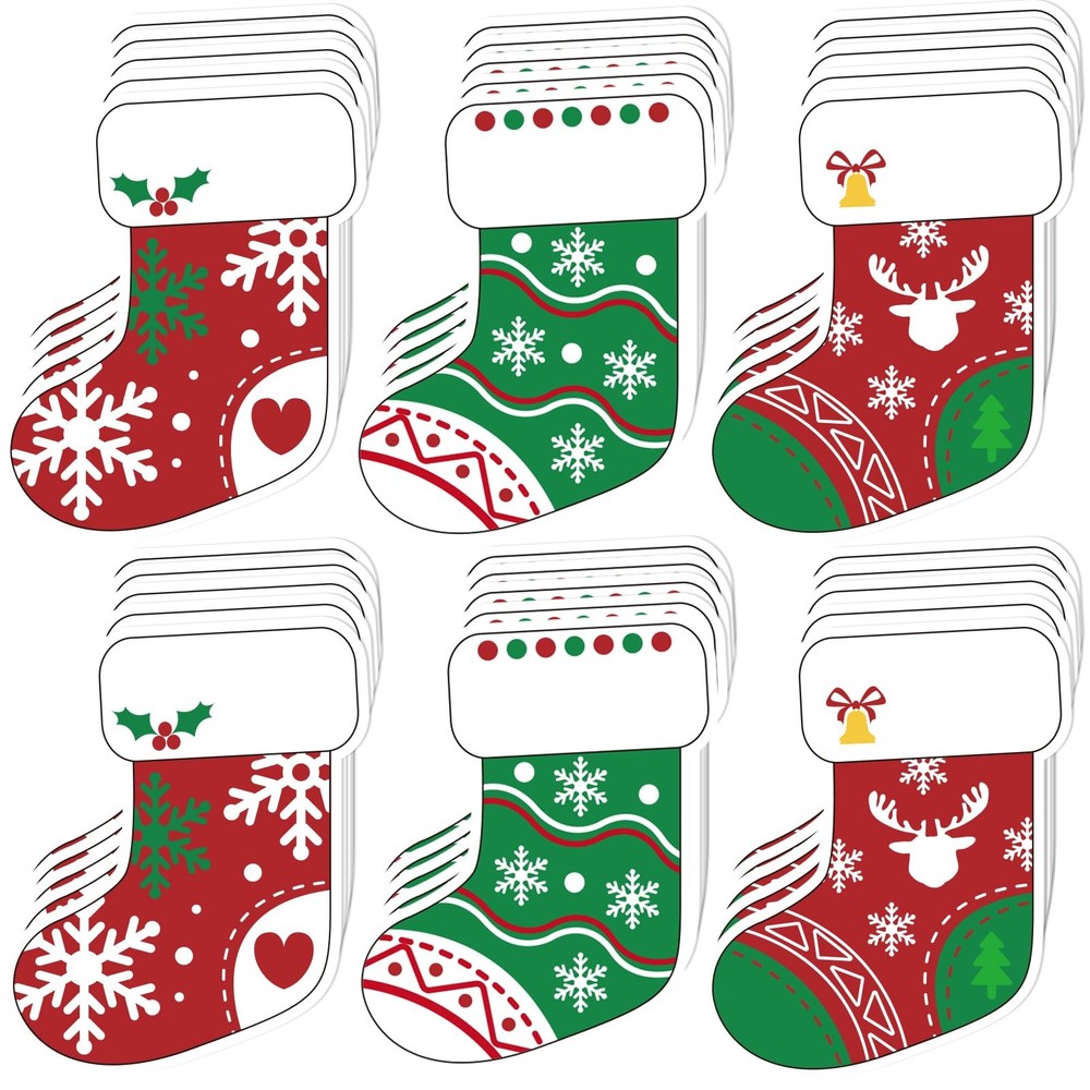 48 PCS Colorful Christmas Stocking Paper Cutouts Winter Bulletin Board