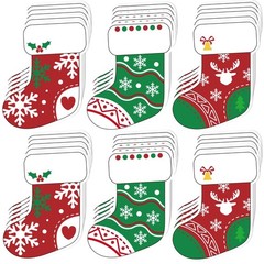 48 PCS Colorful Christmas Stocking Paper Cutouts Winter Bulletin Board