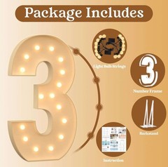 IMPRSV 5-D PARTY FOAM LETTERS MARQUEE CROWN HEART NUMBERS LIGHTS Decorations