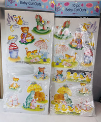 Lot of 2 Sets 1995 Loomco Cut Outs Baby Shower Party Decoration Double Sided New