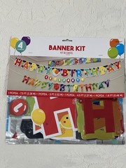 Amscan Happy Birthday Rainbow Banner Kit Set of 4 Colorful Party Decor New