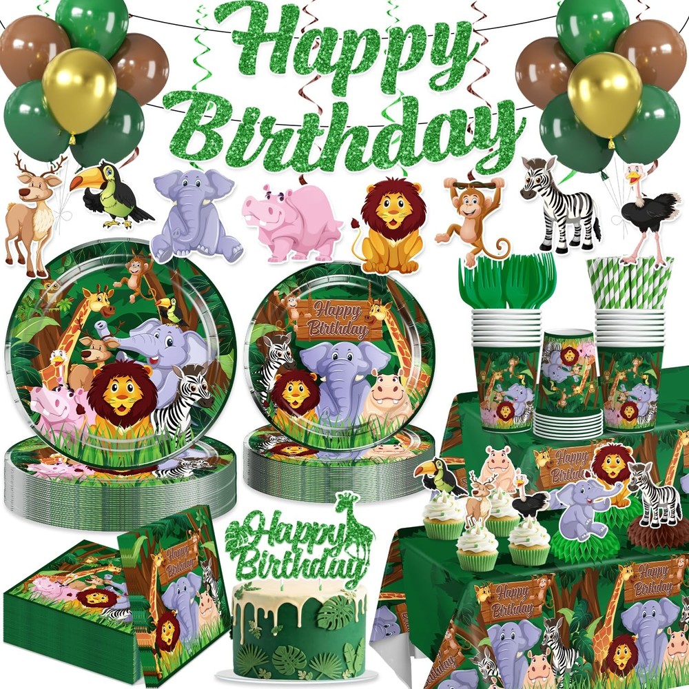 Xynic 205 Pcs Jungle Party Decorations Set