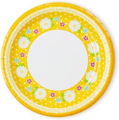 Beautiful Daisy-Themed Paper Plates and Napkins Set for 24 Guests – Spring Decor