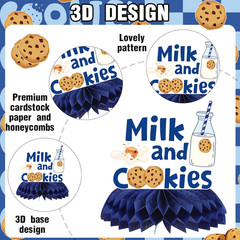 Milk Cookies Birthday Decorations – 9 Pcs Milk and Cookie 1St Birthday Honeycomb