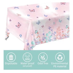 142 Pcs Butterfly Birthday Tableware Party Supplies, Serves 20, For Girls