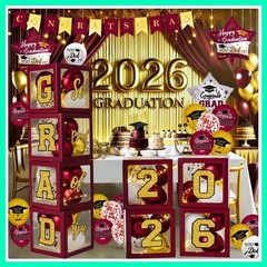 Graduation Decorations Class of 2026 – Maroon and Gold Graduation Decorations…