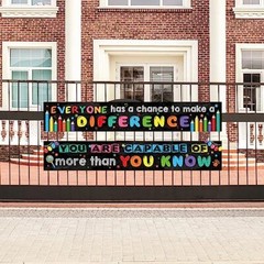 2 Pack Motivational Classroom Banner Poster Positive Banner Inspirational