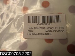 HAPRAY-GD02-ROSE Plastic Rose Gold Dot Rectangular Tablecloth 54 Inch x 108 Inch