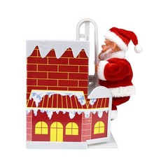 Santa Claus Climbing Chimney Doll Electric Toy With Music Kids Christmas Gift JQ