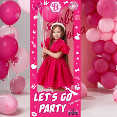 Hot Pink 4.5Ft Tall Life Size Stand-In Cardboard Doll Photo Booth Props for Girl