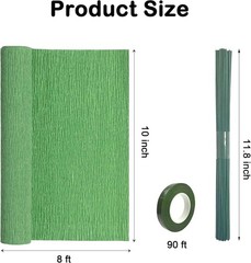Crepe Paper Flower DIY Kits 65Pcs – 14 Rolls Crepe Paper Sheets Rolls Streame…