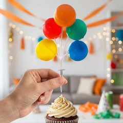 Multi-Color Plastic Balloon Cake Toppers, Mini Balloon Garland Reusable Decor…