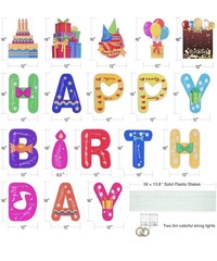 HOMENOTE 16″ Light Up Happy Birthday Yard Signs w/ Stakes, LED, 18pcs Set