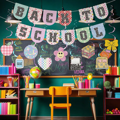 30 Pcs Back to School Banner First Day of School Decorations Pastel Welcome Back