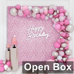 Kate 3ZP6WK Shimmer Pink Iridescent Square Sequin Wall Backdrop