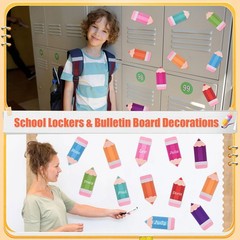 Colorful Pencil Paper Cutouts 6 Inch School Bulletin Board Name Tags 120 PCS