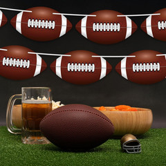 4 Pack Football Party Decorations, 32 PCS Football Cardboard Pre-Assemble Game D