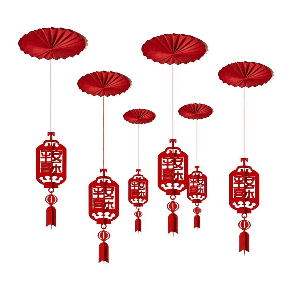 6 Pieces Chinese New Year Ceiling Decoration 2026 for Home Party Living Room