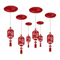 6 Pieces Chinese New Year Ceiling Decoration 2026 for Home Party Living Room