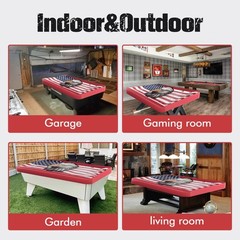 iEsstros 6.5ft Pool Table Cover Waterproof Leather Billiard Table Protector Red
